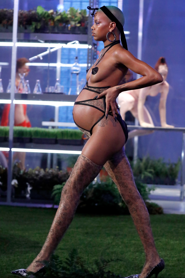 Slick Woods walks the runway for the Savage X Fenty Fall/Winter 2018 fashion show on September 12, 2018 in Brooklyn, NY.